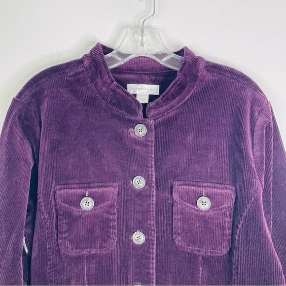 Vintage purple plum corduroy button preppy chore jacket XL - Picture 2 of 6